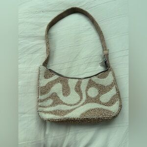 Marshalls Textured Tan and Cream Shoulder Bag